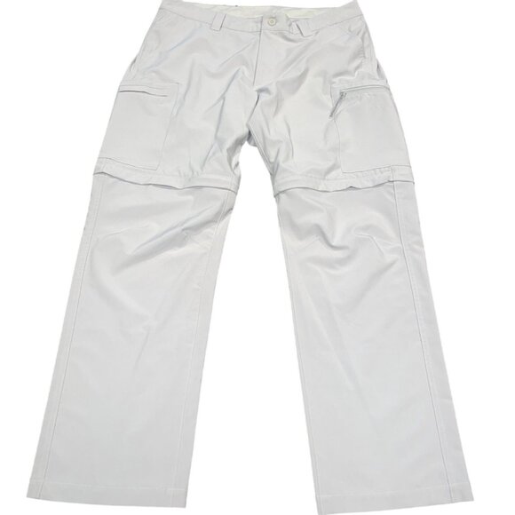 Columbia PFG Men's Sz 36x31 Light Gray Convertible Pants Zip Off Outdoor Hiking - Picture 1 of 10